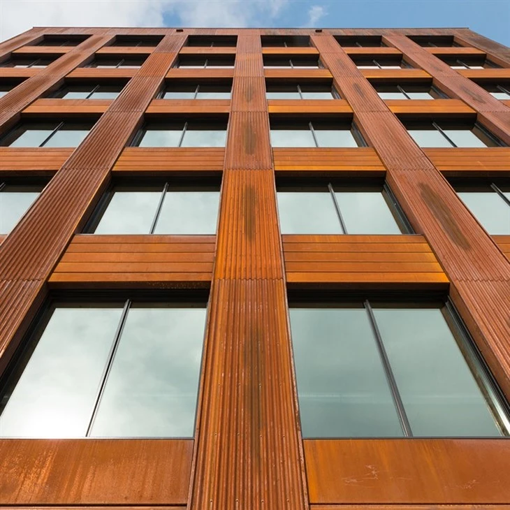 Corten Steel Panel Perforated Facade Decoration Indoor Wall Basement Household Entertainment Commerce Use