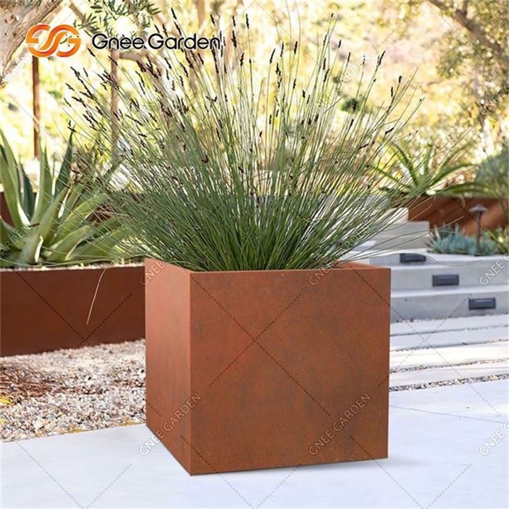 Corten Steel Square Planters Large Flowerpot