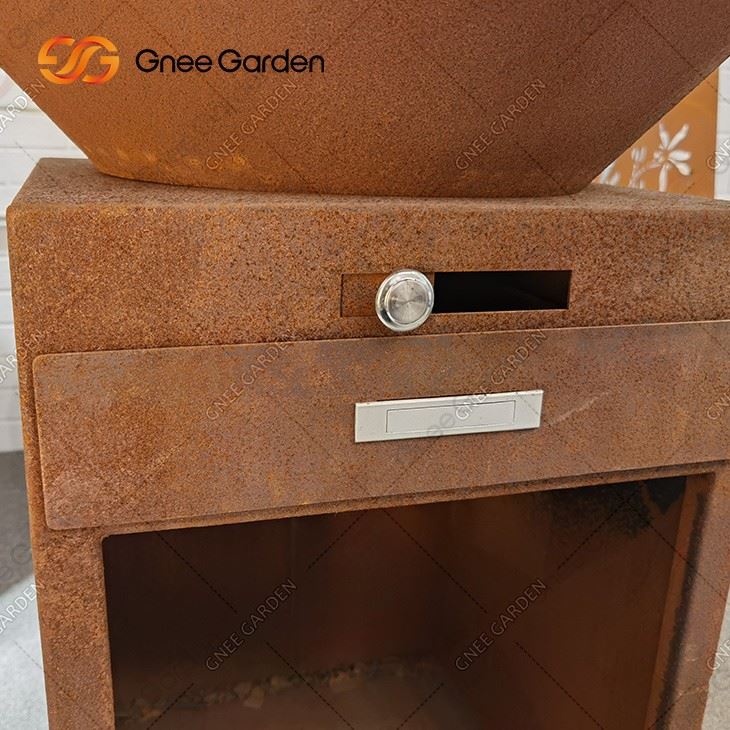 Corten Water Fire Pit Portable Corten Steel Fire Pit Bbq Grills Outdoor Rust Corten Bbq Pit
