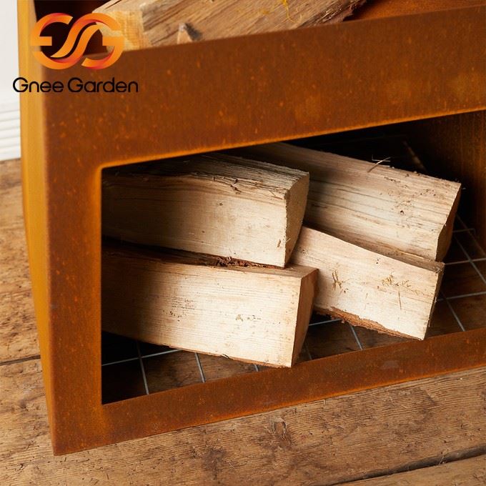 Corten wooden fireplace（3）