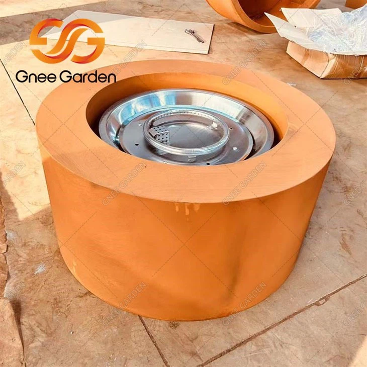  corten  wood burning fire pit 