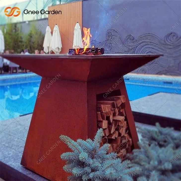 New Design Corten Steel Garden BBQ Grill
