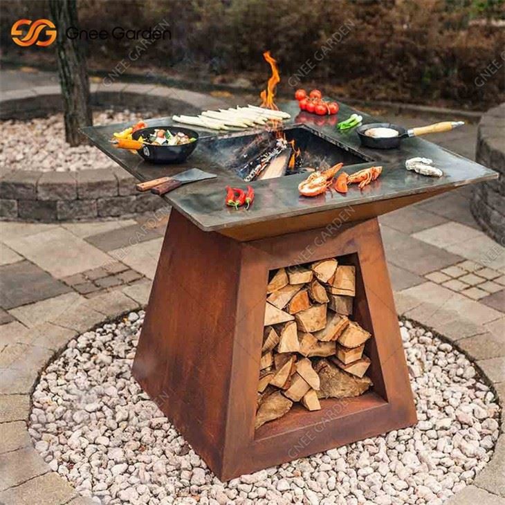New Design Corten Steel Garden BBQ Grill