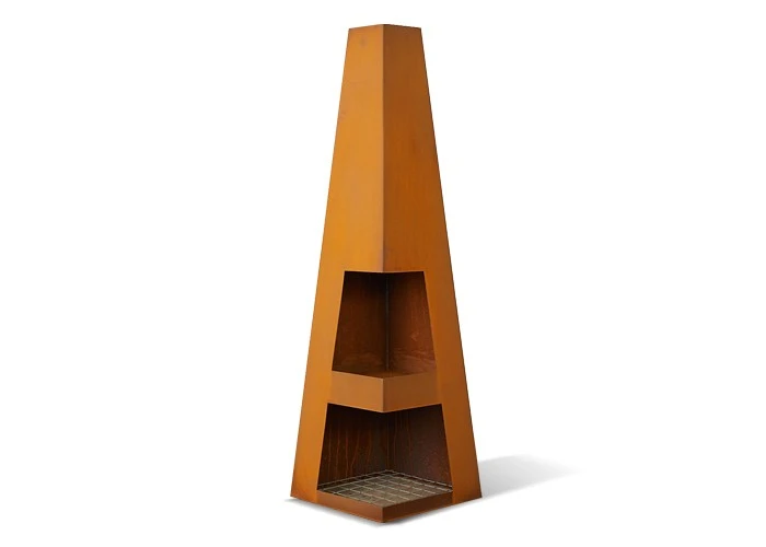 Patio Metal Fire Tables Square Corten Steel Outdoor Wood Burning Fire Pits