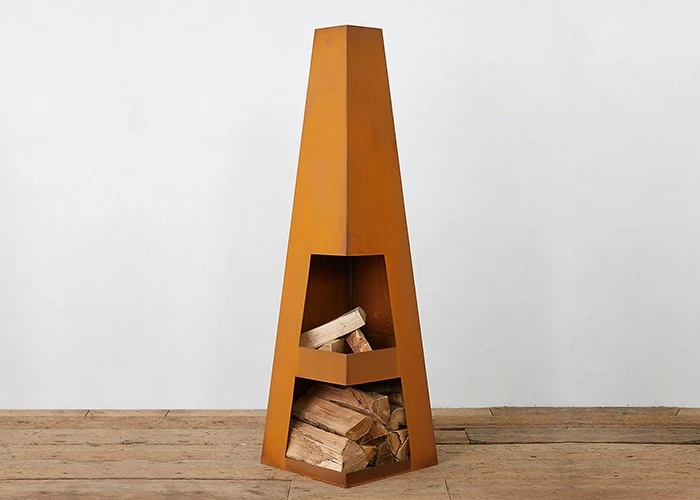 Patio Metal Fire Tables Square Corten Steel Outdoor Wood Burning Fire Pits