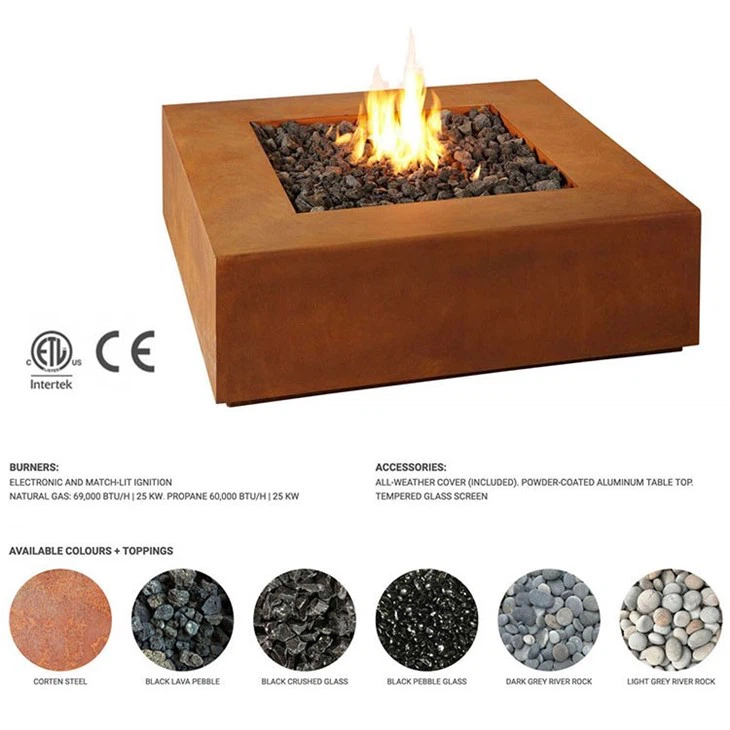 Propane Corten Steel Firepit-options