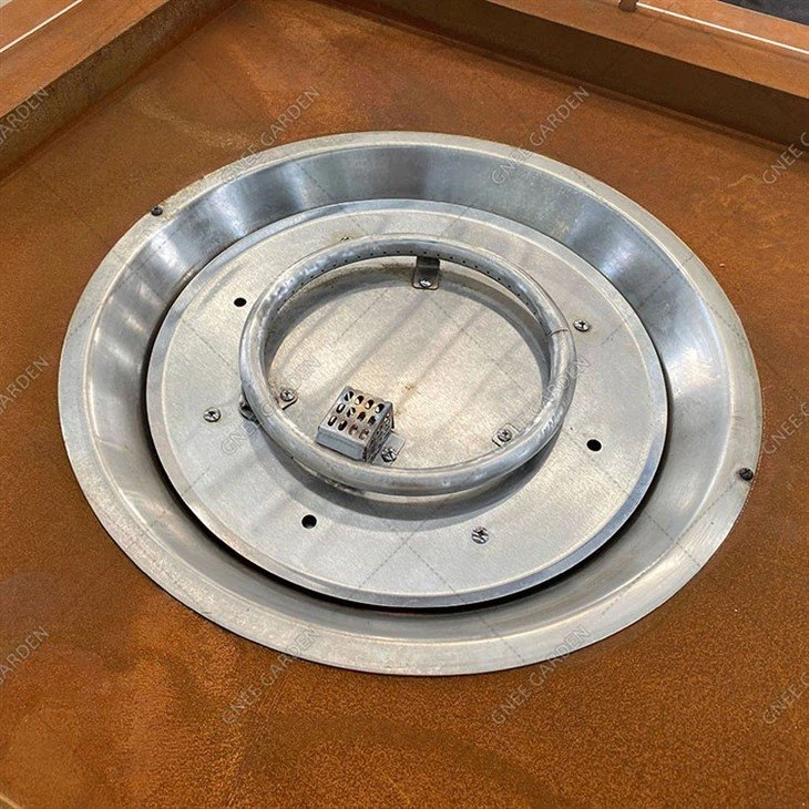 Propane Corten Steel Firepit-stainless propane burner