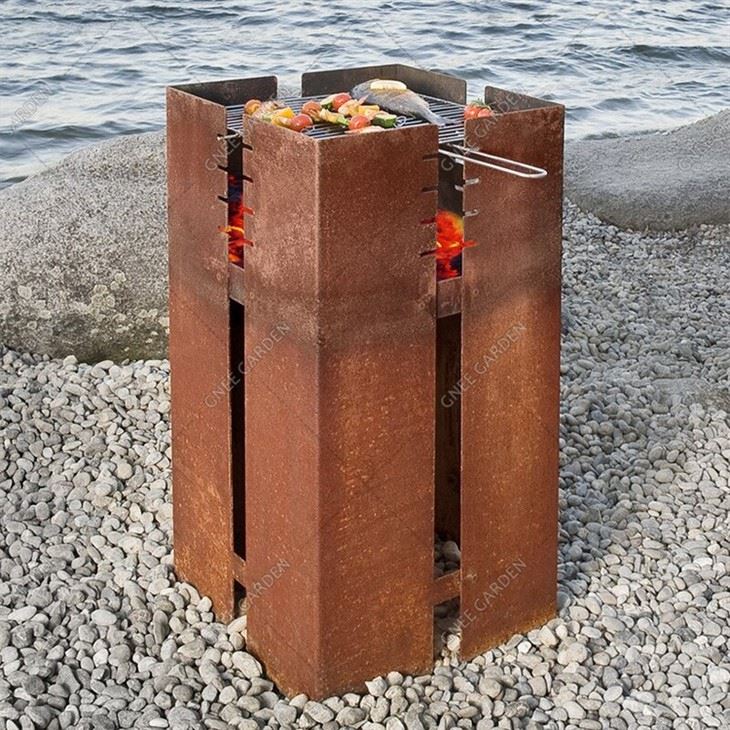 Steel Fire Pit BBQ Fiq Xl Outdoor BBQ Corten Fire Steel