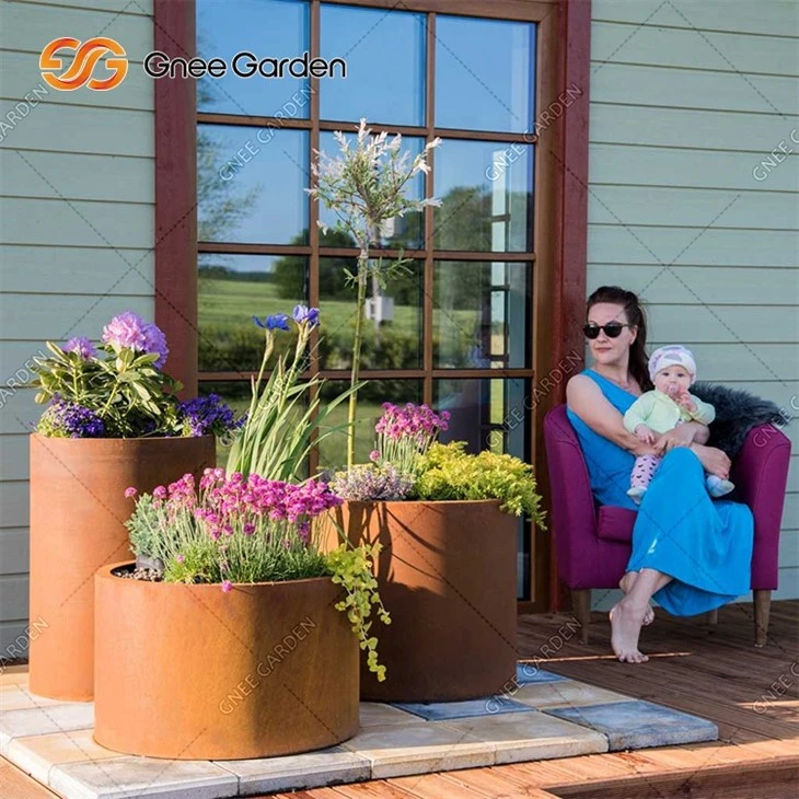 Metal Large Planter Factory Direct Custom Corten Steel Planter