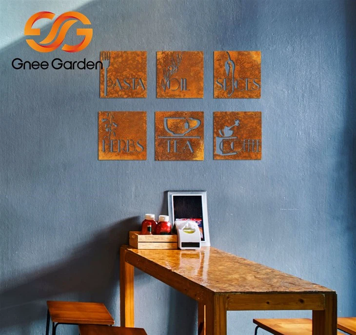 Corten wall decor living room