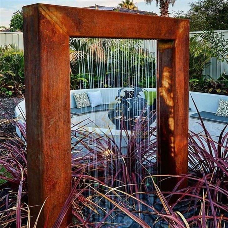 Weathering Steel Outdoor Waterfall Screen