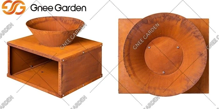 Corten steel metal bowl fire pit Corten steel metal bowl fire pit