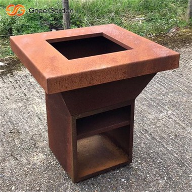 Corten Steel Rusty Selesai Kayu Pembakaran Kayu Dengan Meterai